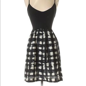 Theory Black and White Checkered Dress One Size